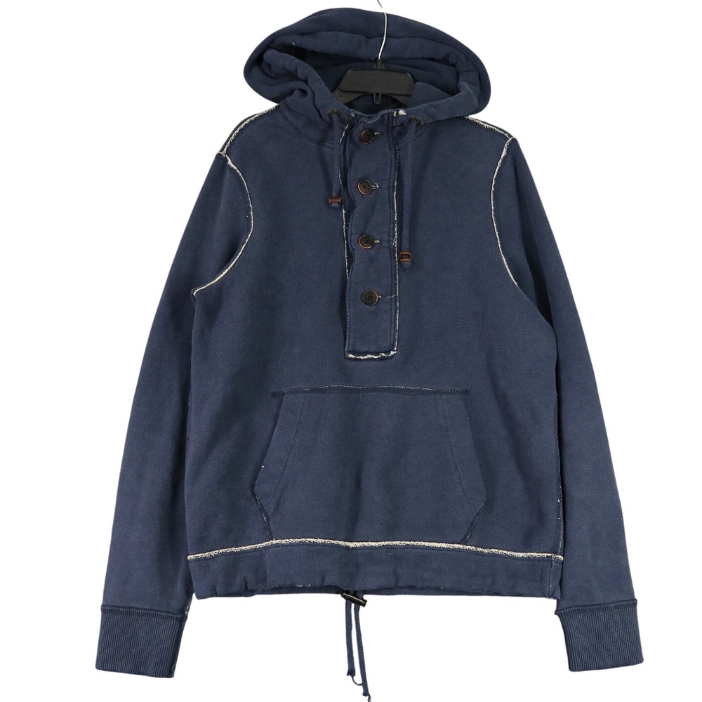 Abercrombie & Fitch Camp Hoodie Sweatshirt Mens M Sherpa Lined Button Pullover